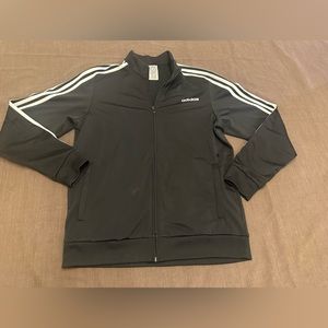 Adidas track jacket black and white. Size large